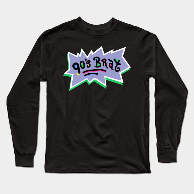 90's brat Long Sleeve T-Shirt by ClayGrahamArt